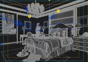 欧式风格某住宅卧室室内设计3dmax模型