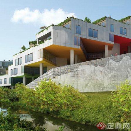 现代某阶梯形公寓住宅建筑设计JPG方案图(1)