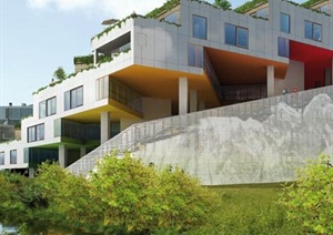 现代某阶梯形公寓住宅建筑设计JPG方案图