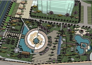 某城市公园景观规划设计SU(草图大师)模型