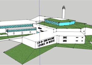 某大学国际学术交流中心建筑设计SU(草图大师)模型