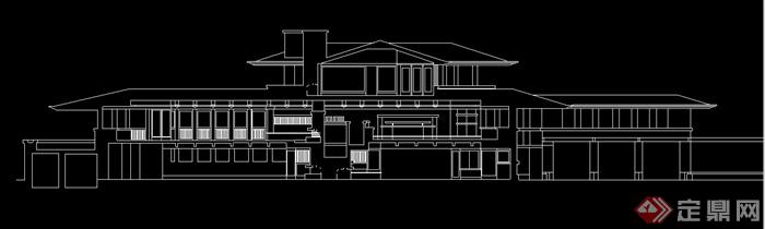 某两层欧式罗宾别墅建筑设计CAD图(1)