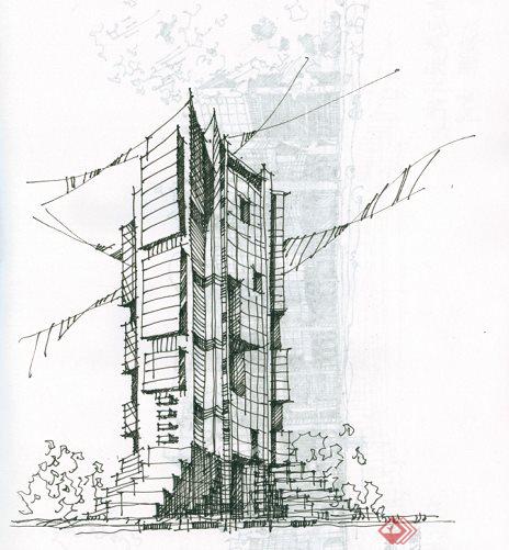 64张手绘建筑设计方案图(5)