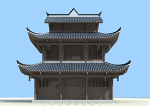 古建民俗文化建筑3dmax模型（带效果图）