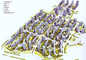 现代某地住宅建筑规划设计JPG方案效果图