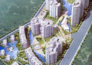 现代某高层住宅建筑规划设计JPG效果图与方案图
