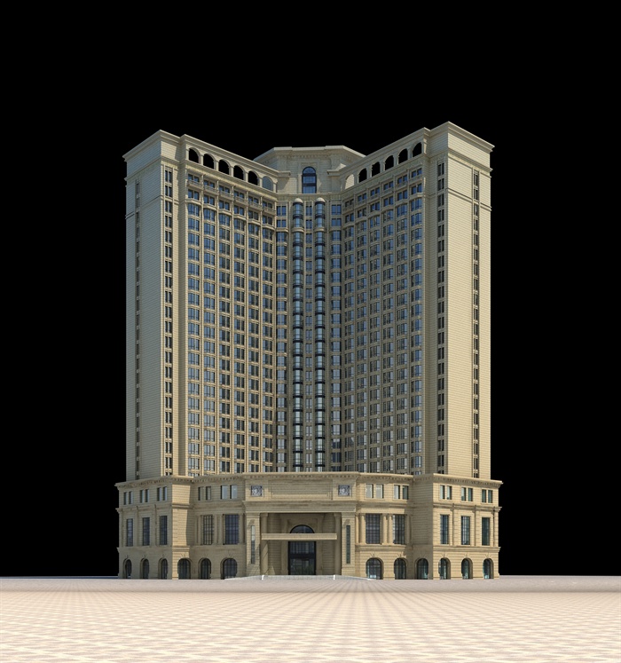 欧式酒店建筑设计3dmax模型