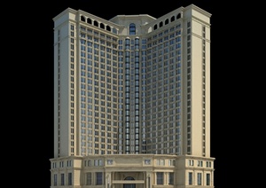 欧式酒店建筑设计3dmax模型