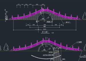 古典中式石拱桥设计CAD施工图