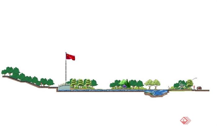 景观水池及旗台剖面PSD格式(2)