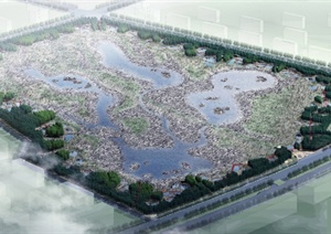某现代湿地公园整套景观施工图（包括园建 绿化 水电 方案文本）
