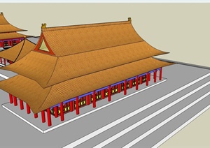 北京故宫太和殿建筑设计SU(草图大师)模型