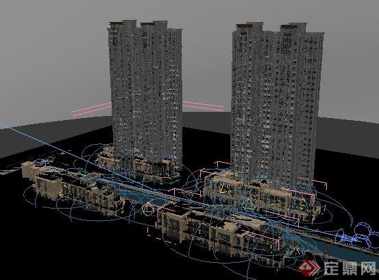 欧式某商住小区建筑设计3dmax模型（带效果图）(5)