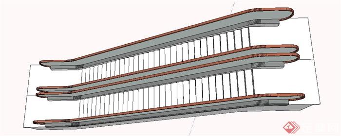 现代室内扶梯设计详细su模型(2)