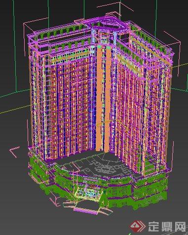 欧式酒店建筑设计3dmax模型(3)