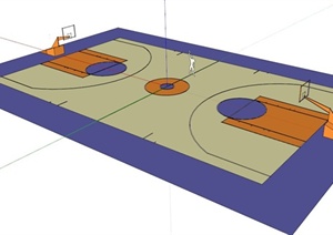 现代篮球场地SU(草图大师)模型