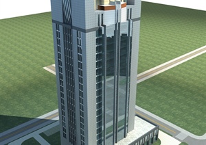 现代高层办公楼建筑3dmax模型