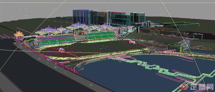 体育广场看台3dmax模型（带效果图）(6)