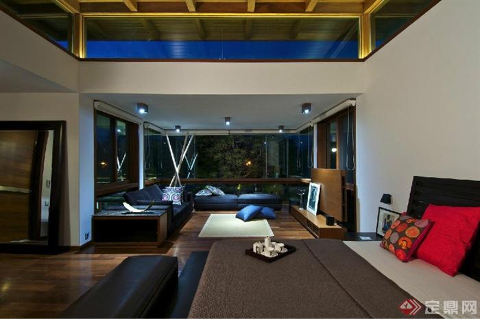客厅,床,木地板