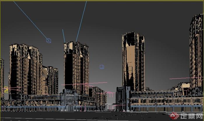 长沙某欧式商业住宅小区3dmax模型（带效果图）(4)