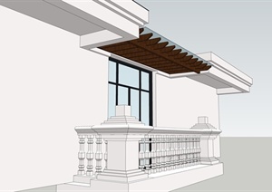 现代住宅阳台设计SU(草图大师)模型