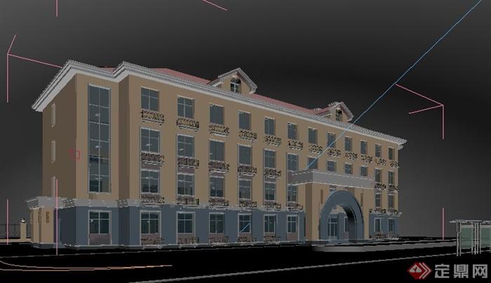 欧式学校综合楼教学楼建筑设计3dmax模型(3)