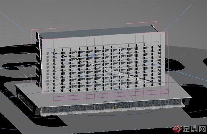 现代某高层汽车站建筑设计3DMAX模型（JPG效果图）(3)