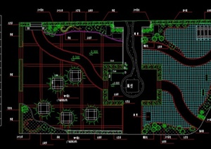 小广场绿化配置设计CAD平面图