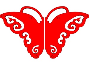 红色蝴蝶构件SU(草图大师)模型