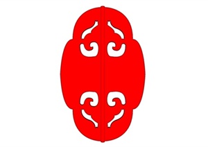 红色中式构件设计SU(草图大师)模型