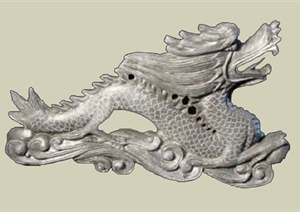 中式龙雕塑SU(草图大师)模型