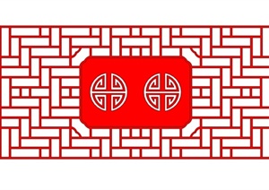中式元素红色建筑构件设计SU(草图大师)模型