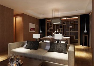 某现代住宅室内装饰设计3d模型含效果图