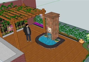 某地住宅花园景观设计SU(草图大师)模型