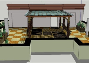 某住宅建筑屋顶花园景观设计SU(草图大师)模型