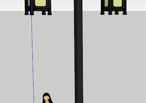 一盏中式路灯设计SU(草图大师)模型