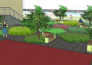 现代住宅屋顶花园景观设计SU(草图大师)模型