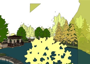 某城市小游园景观规划设计SU(草图大师)模型