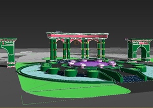 园林景观节点门廊与廊架设计3DMAX模型