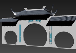 古典中式月亮门设计3DMAX模型