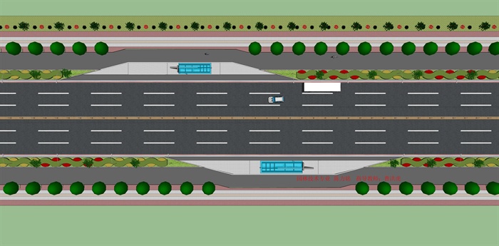 学生作业--道路与公交停靠站绿化景观设计(1)
