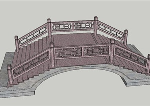 古典中式石拱桥设计SU(草图大师)模型