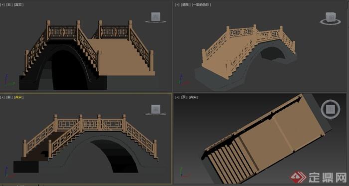 园林景观节点拱桥设计3DMAX模型(2)