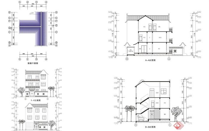 现代中式三层别墅建筑设计JPG方案图(3)
