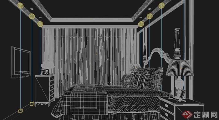 住宅某卧室室内设计3dmax模型(1)