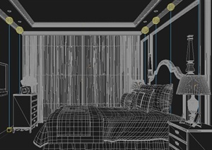 住宅某卧室室内设计3dmax模型