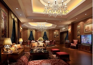 11张古典欧式会所酒店室内设计效果图