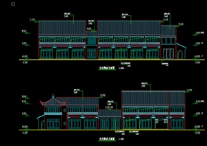 古典中式两层住宅建筑设计CAD施工图