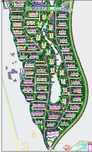 某小区规划及景观植物设计CAD总平面图(1)