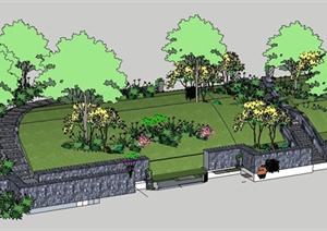 某公园景观划设计SU(草图大师)模型